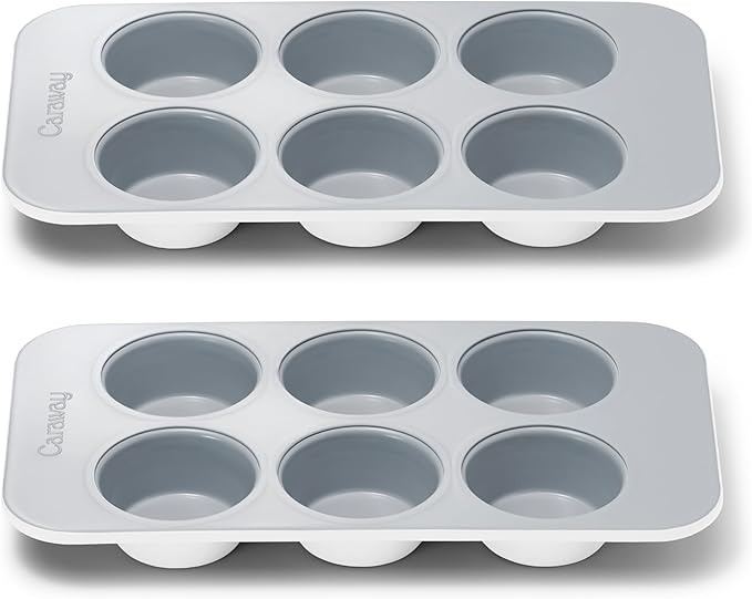 Caraway Nonstick Ceramic 6 Cup Muffin Pan Duo – Non-Toxic, PTFE & PFOA Fr...