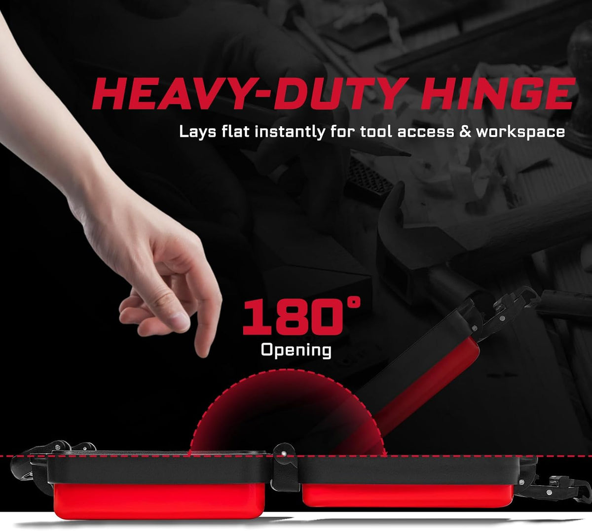 Geinxurn 3 Pieces Metal 11 Inches Steel Tool Organizer Portable Toolbox Red, ...