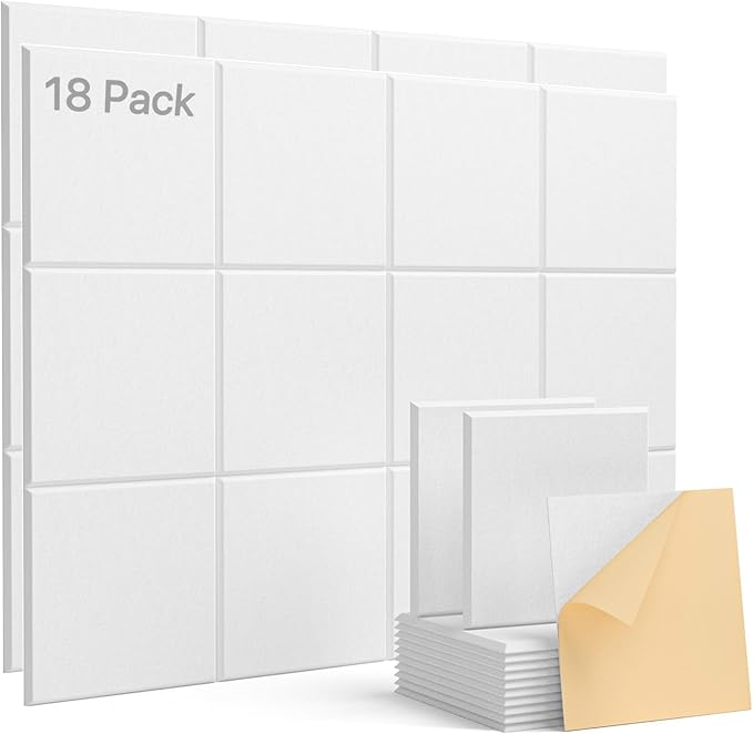 Acoustic Panels 18 Pack Square Soundproof Wall Panels Self-Adhesive, Acoustic