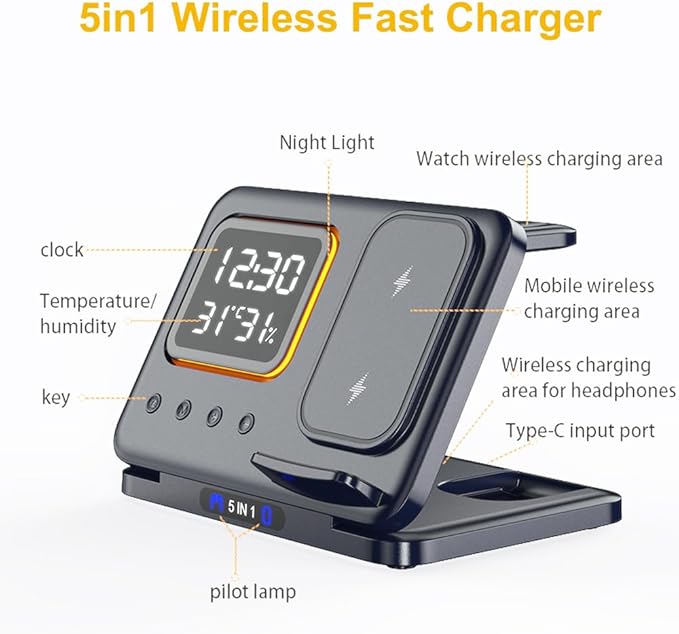 AYI 5in1 Multi Functional Wireless Charging Station