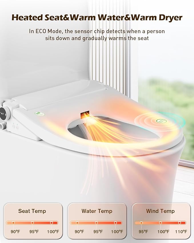 iliD Smart Max Bidet Toilet Seat, Electric Elongated Ecoseat