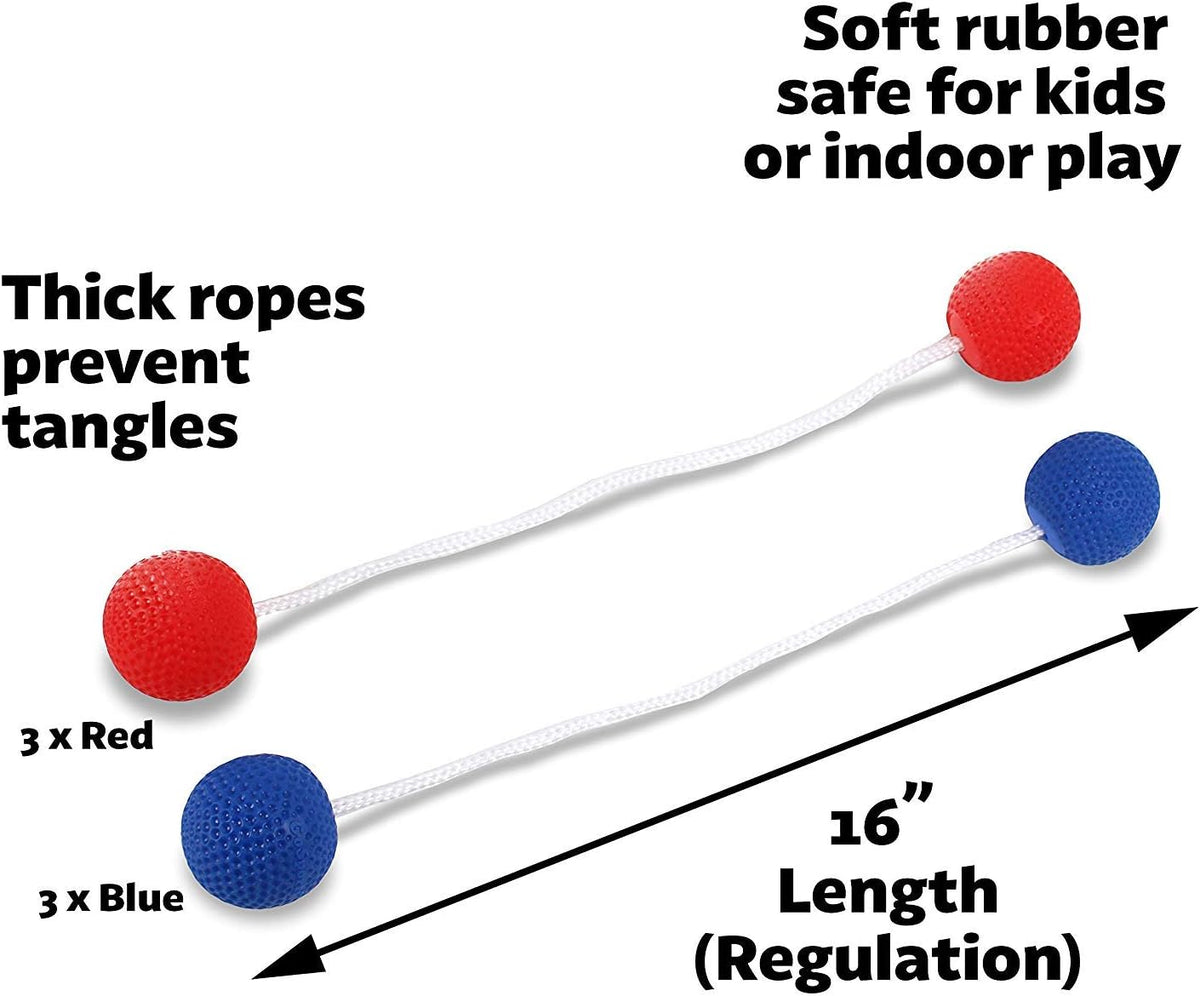 GoSports Ladder Toss Indoor & Outdoor Game Set with 6 Soft Rubber Bolo Ba...