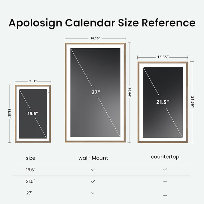 ApoloSign 21.5" Digital Calendar: Dual Mode Calendars