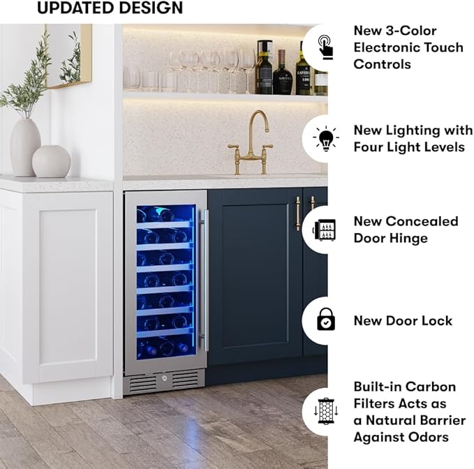 Zephyr Presrv 15 Inch Wine Fridge Single Zone Under Counter
