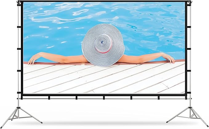 Projector Screen with Stand, Vamvo 100 inch Portable Foldable Projection Screen