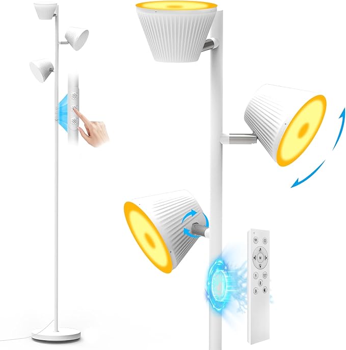Pesken White 42W Tree Floor Lamp, Super Bright LED Standing Lamp