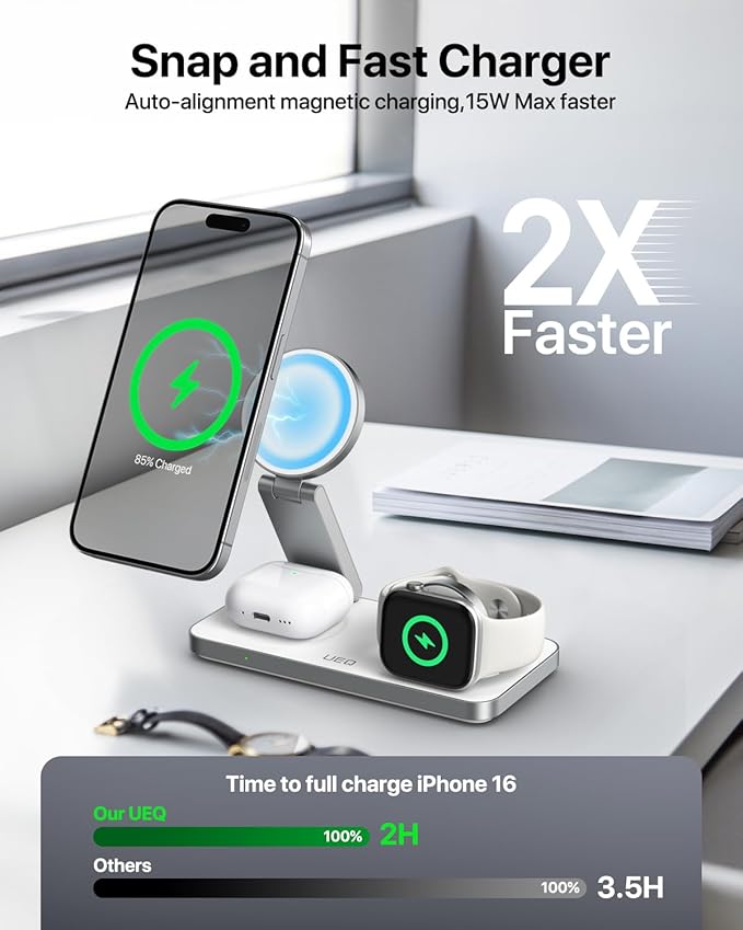UEQ Foldable 3 in 1 Wireless Charging Station