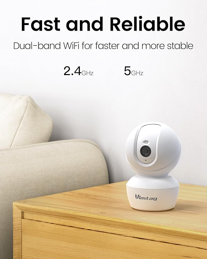 VIMTAG 4MP 5G Indoor Camera, Dog Camera (2Pack)
