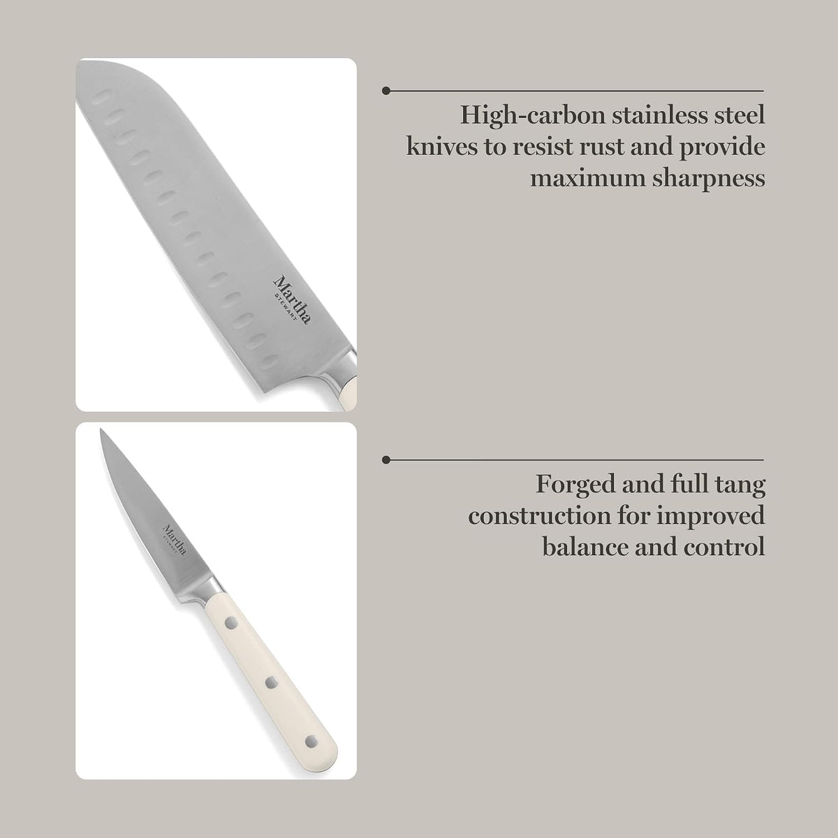 MARTHA STEWART Eastwalk 14 Piece High Carbon Stainless Steel Cutlery Kitchen ...
