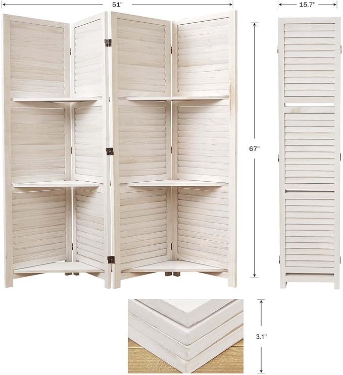 Partition Room Dividers, Folding Wood Privacy Screen