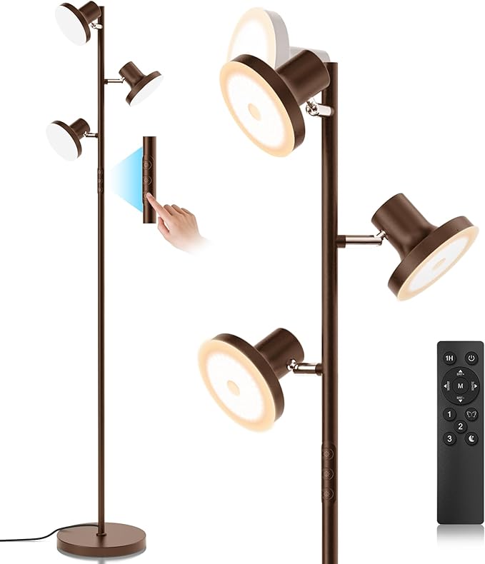SIBRILLE 36W LED Tree Floor Lamp, Modern Dimmable Standing Lamp