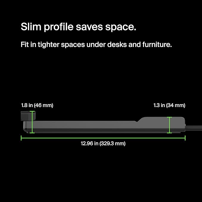 Belkin 12-Outlet Surge Protector Power Strip w/ 12 AC Outlets & 8ft Flat ...