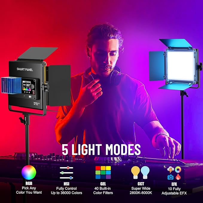 Mettlelite SPL210C Light Kit 2 Packs, RGB LED Video Light