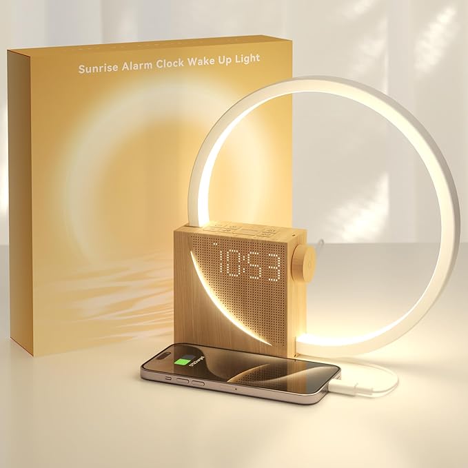Vivilumens Sunrise Alarm Clock Sound Machine Nightlight, Gradual Wake Up Light