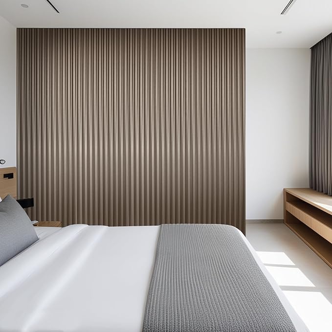 Art3dwallpanels Slat Wall Paneling, 8 Pack Wavy Grain Panel Wall Slats
