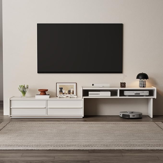 YQJJGL Solid Wood TV Stand for TVs up to 65 Inch, Walnut TV Stand