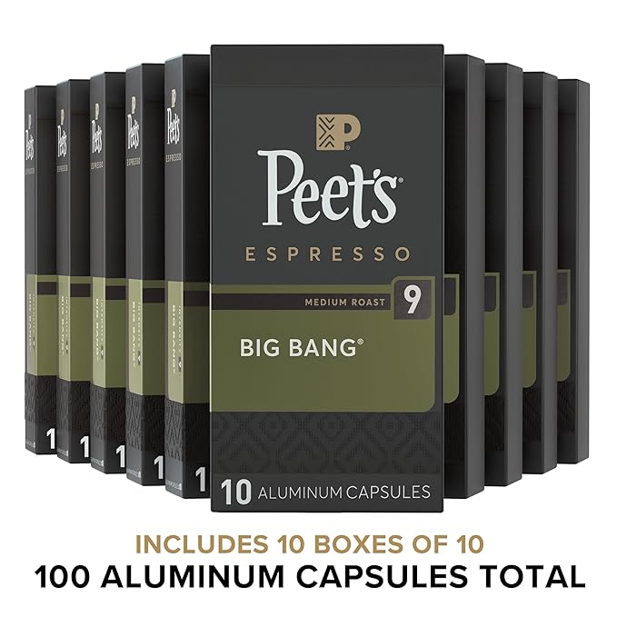 Peet's Coffee, Medium Roast Espresso Capsules, Compatible (100 Count)