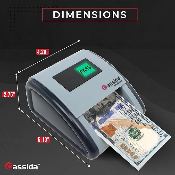 Cassida InstaCheck Small Footprint, Magnetic and Ultraviolet Sensors, Compact