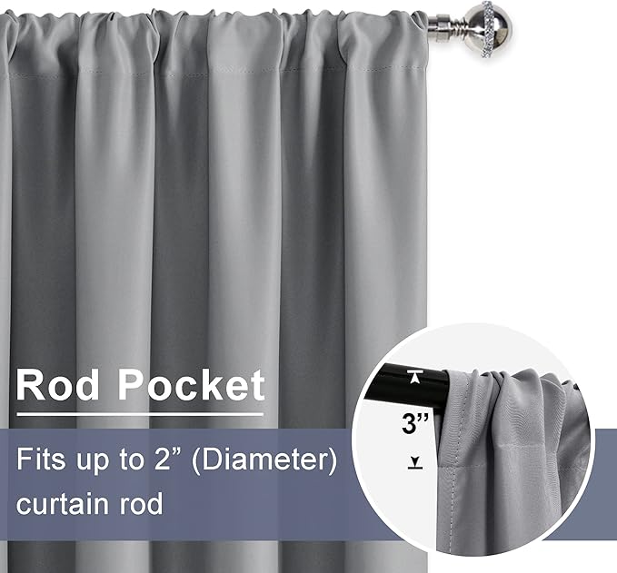 JIUZHEN Blackout Curtains for Bedroom (Set of 2)