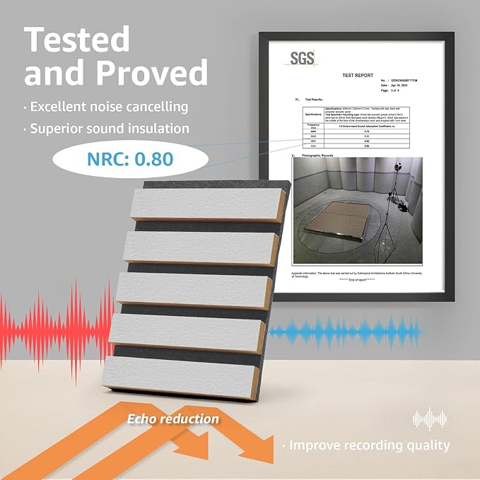 Art3d 2 Wood Slat Acoustic Panels (2-Pack)