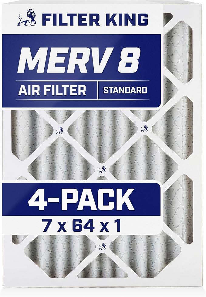 Filter King 7x64x1 Air Filter | 4-PACK | MERV 8 HVAC Pleated A/C Furnace