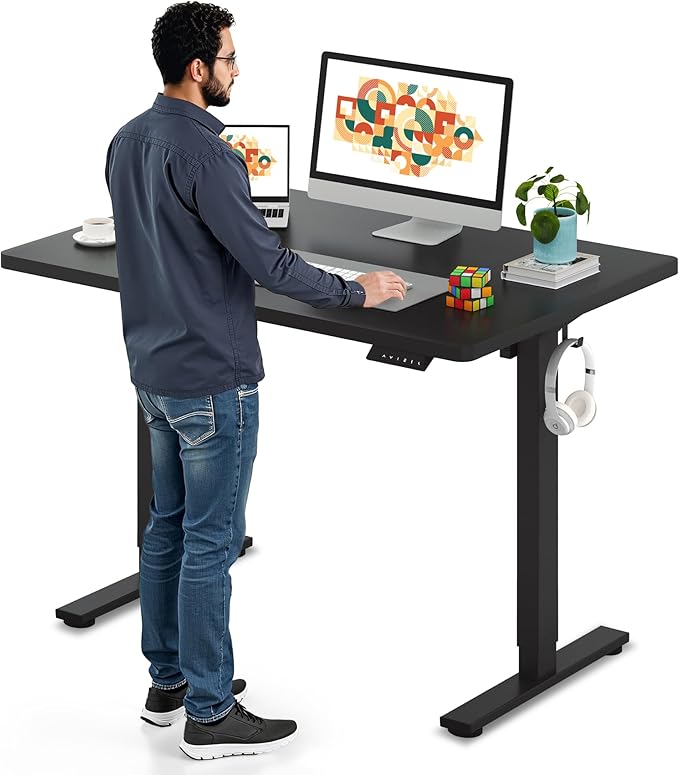SANODESK Electric Standing Desk 48 x 30 Inches Whole-Piece Desktop Height