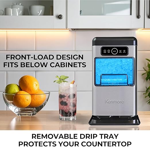 Kenmore Countertop Ice Maker Nugget Machine – Portable Self-Cleaning Máquina de