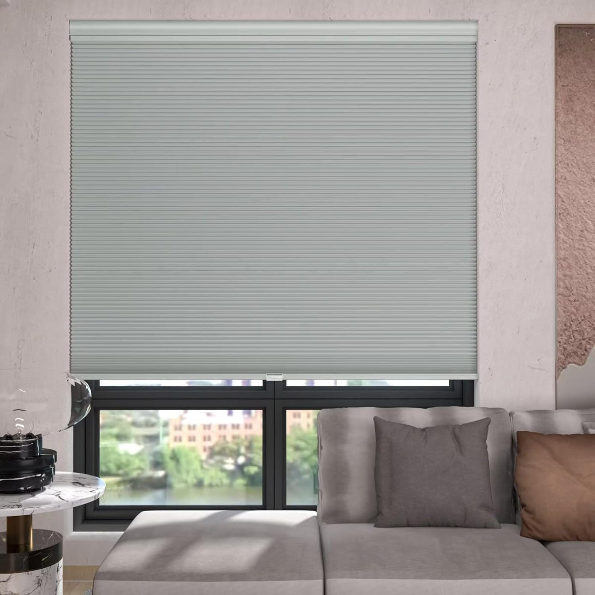 Top Down Bottom Up(TDBU) Cellular Shades, 1.5 inch Cordless Blackout Honeycom...