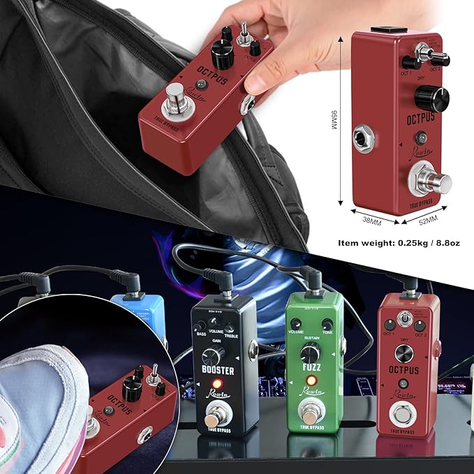 Rowin Polyphonic Octave Guitar Effects Pedal Pure Octopus Digital Mini Single