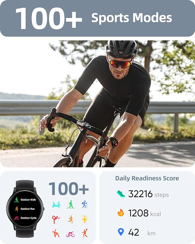 Parsonver Smart Watch for Men Women, HD Screen Fitness Tracker IP68 Waterproof