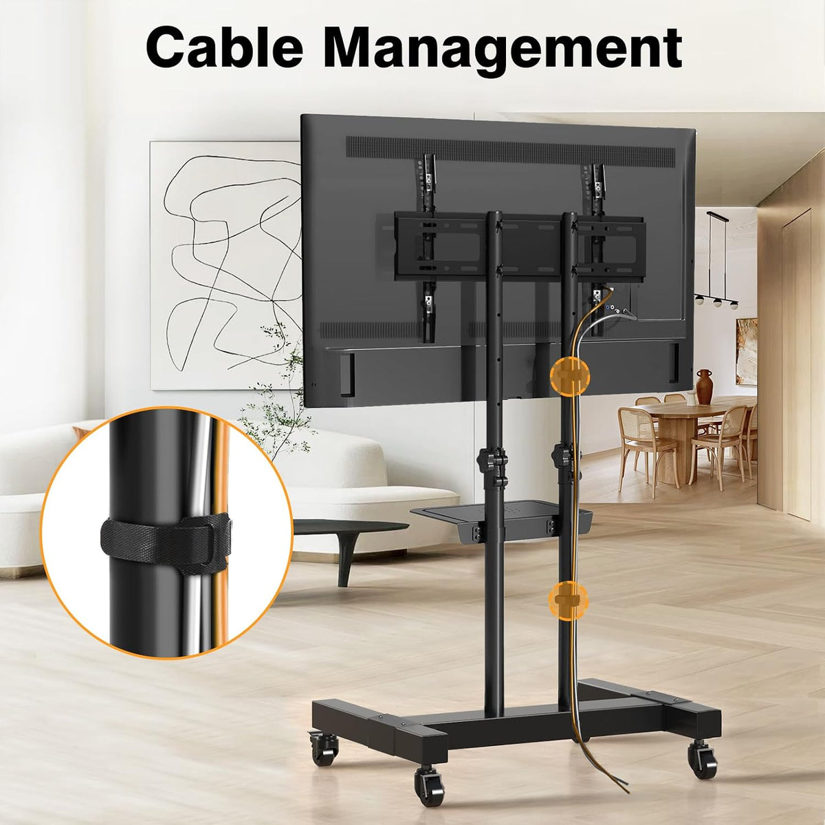 TAVR Mobile TV Stand Rolling TV Cart Floor Stand with Mount for 32-83 Inch