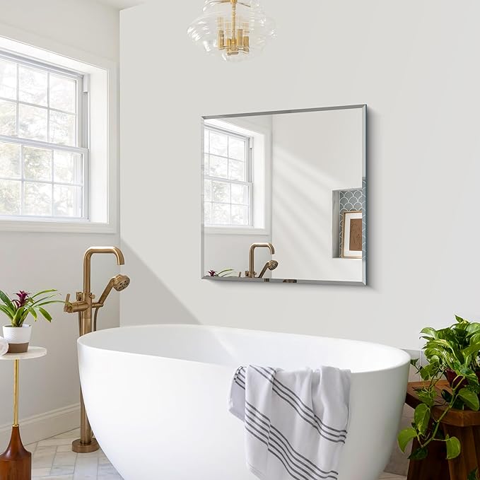 CILIBER Beveled Mirror, 30x30 inch Square Bathroom Mirrors