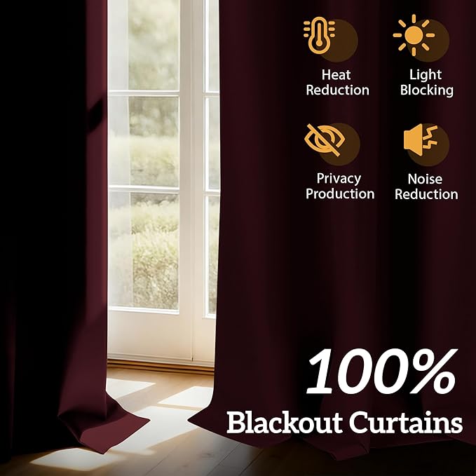 100% Blackout Curtains 84 Inch Length