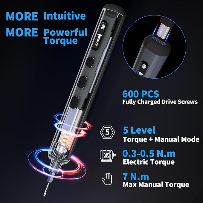 STREBITO Mini Electric Screwdriver Set, 70-in-1 Max Precision Electric