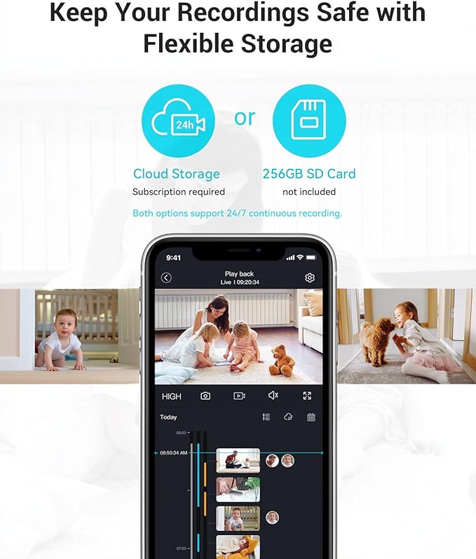 blurams 5G Cameras for Home Security, 2K Pet Camera (2Pack)