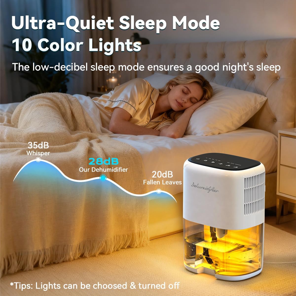 Small Dehumidifier for Home 44OZ Quiet with Auto Off & Defrost 5 Timers 3...