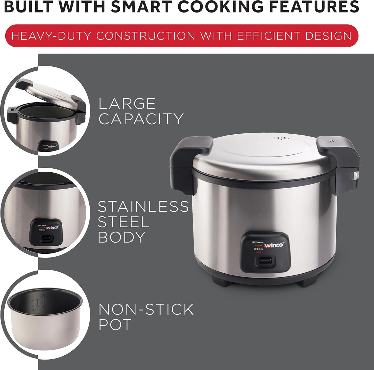 Winco Commercial-Grade Electric Rice Cooker