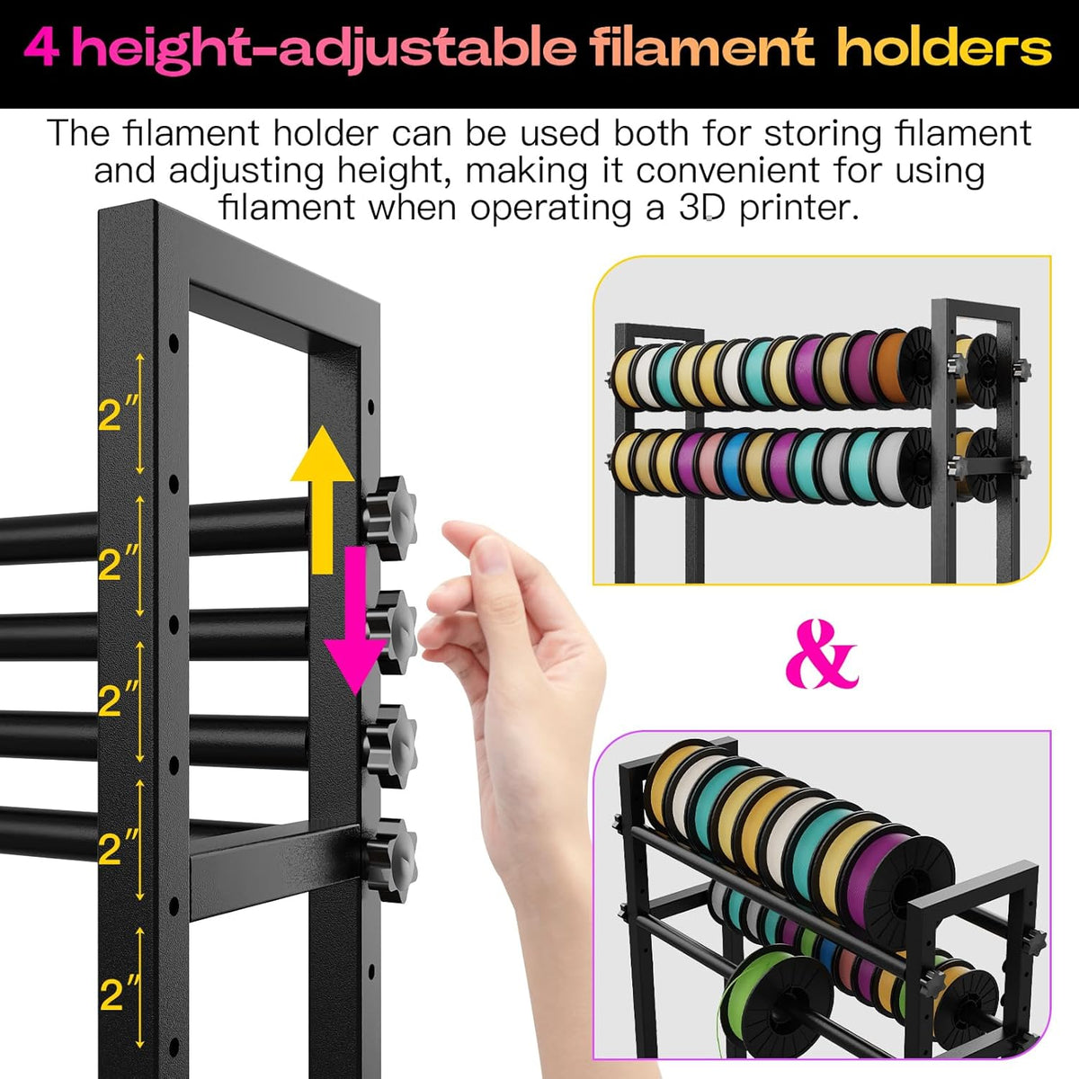Heavy Duty 3D Printer Stand with Filament Storage,3D Printer Table
