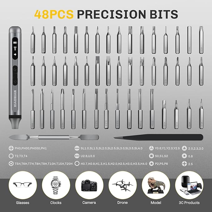 52 in 1 Electric Screwdriver Set, XIAONIAN 3.7V Mini Precision Screwdriver Set