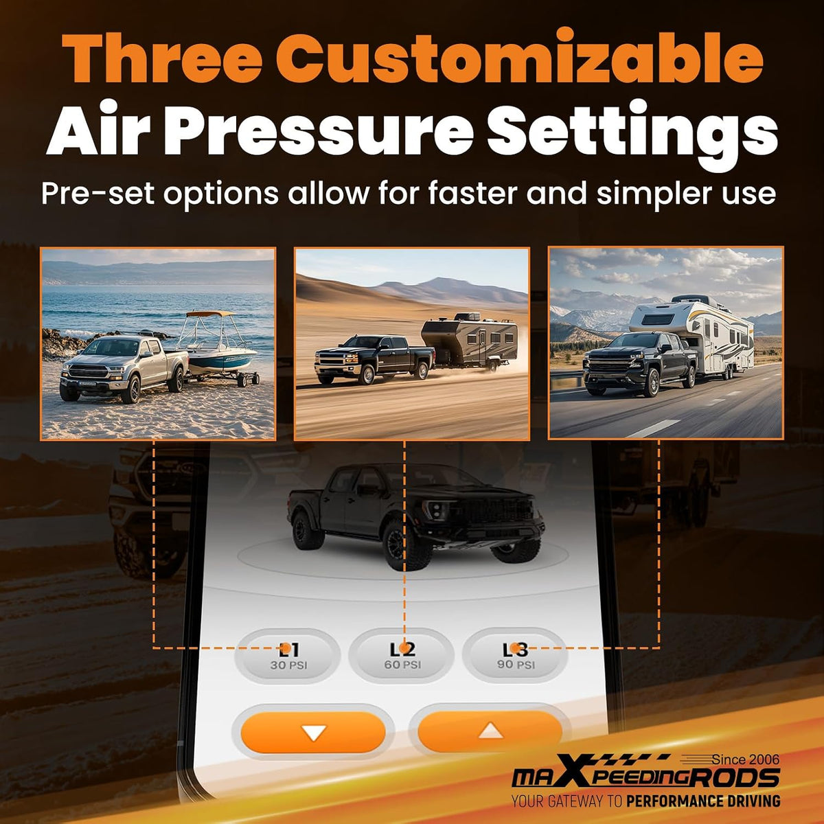 maXpeedingrods Wireless On Board Air Compressor System App & Remote Control