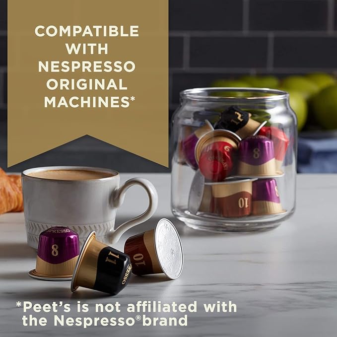 Peet's Coffee, Medium Roast Espresso Capsules, Compatible (50 Count)