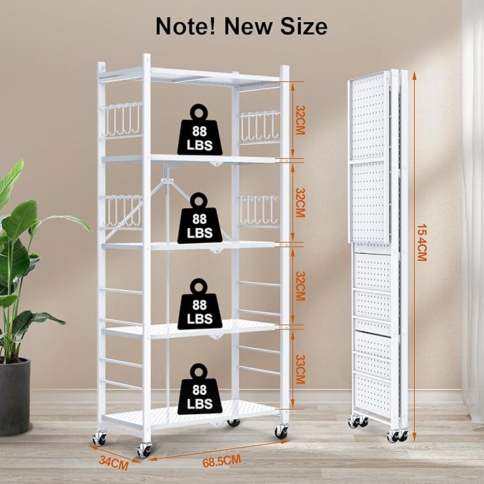 Himix 5-Tier Storage Folding Shelf