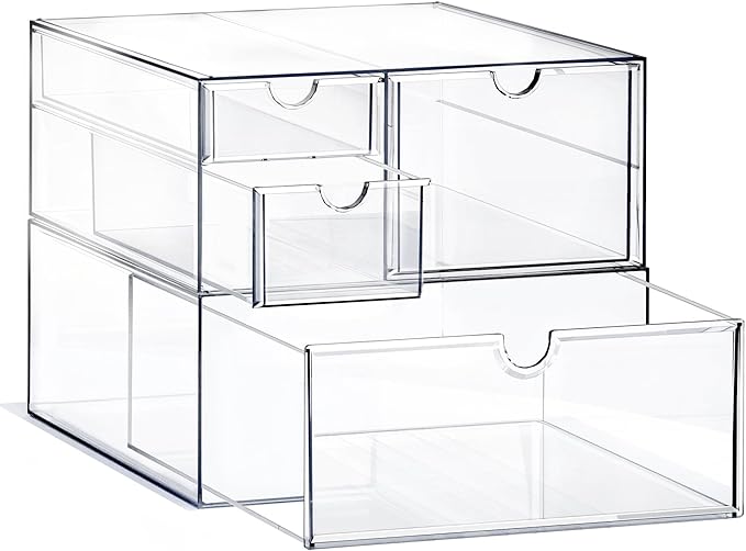 Prsildan Acrylic Drawer Makeup Organizer