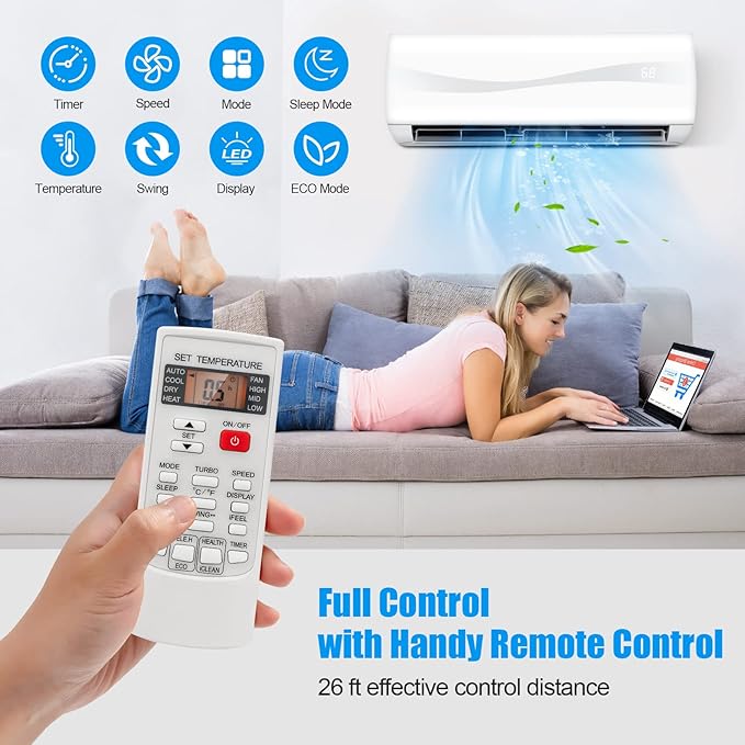 RELAX4LIFE Mini Split Ac/Heating System, 12000 BTU Ductless Mini Split Air