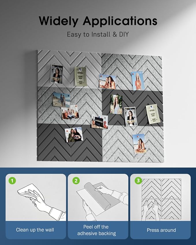 Woovio Sound Proof Foam Panels for Walls, 18 Pack Self-Adhesive Acoustic Panels