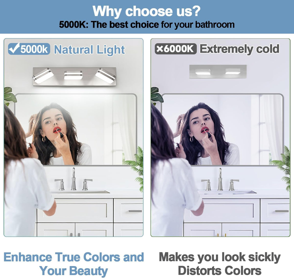 Torondo 360° Rotate LED Bathroom Vanity Light Fixtures, Acrylic Vanity Lights...