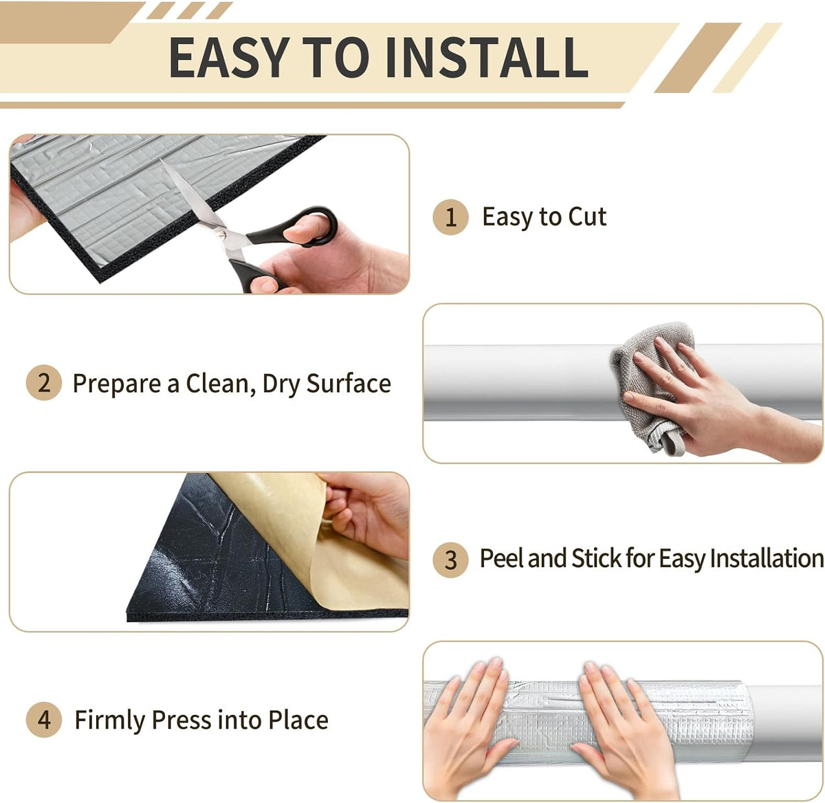 TroyStudio Sound Proof Closed Cell Foam, Self-Adhesive 13'' x 78"...
