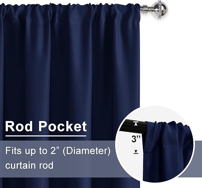 JIUZHEN Blackout Curtains for Bedroom– Thermal Insulated, Noise Reducing Room