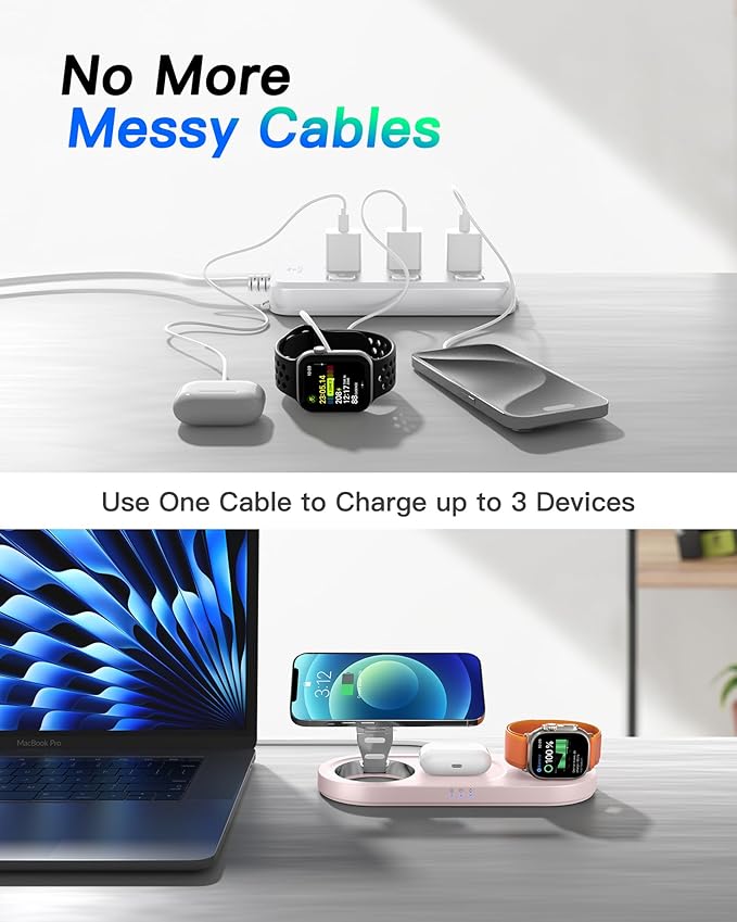 Upgraded 3 in 1 Wireless Charging Station
