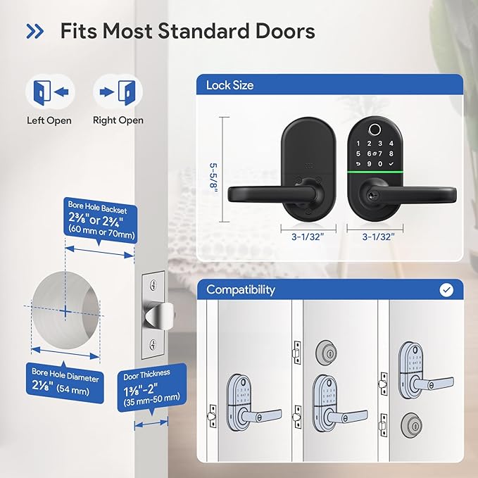 Smart Keypad Door Lock with Handle: NICE DIGI Keyless Entry Electronic Lock